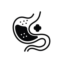 Black solid icon for gastroenterology