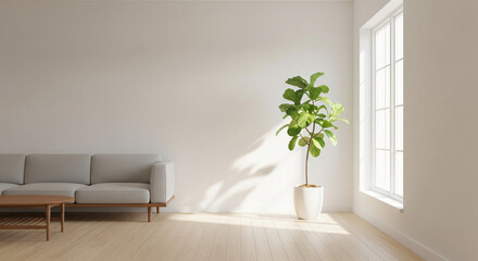 Fiddle Leaf Fig Tree in a White Ceramic Pot.