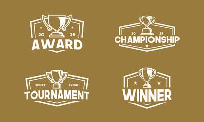 Award trophy logo collections. Sport symbol with classic style for winner or victory club