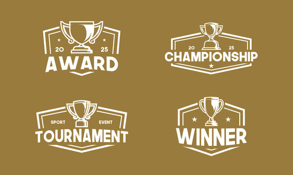 Award trophy logo collections. Sport symbol with classic style for winner or victory club