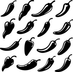 chili pepper silhouette vector illustration