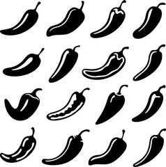 chili pepper silhouette vector illustration