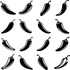 chili pepper silhouette vector illustration