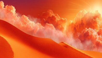 Desert sunset, dramatic clouds