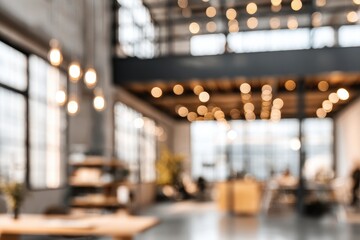 Fototapeta premium Blurred modern loft workspace