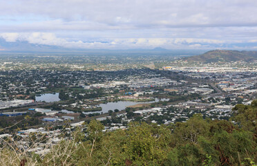 View of Townsville from the Castle Hill lookout in Queensland, Australia