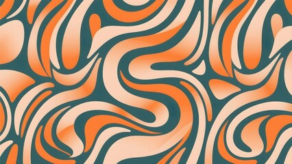 Vibrant Orange Abstract Wave Pattern