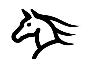Vector art of elegant horse head silhouette logo