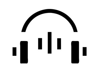 Vector art of headphone icon with equalizer bars