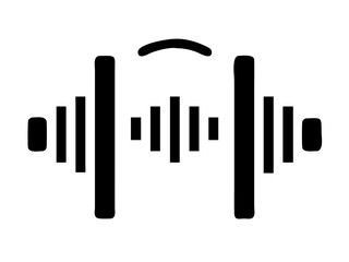 Vector art of sound wave icon with equalizer bars
