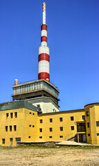 Television antenna tower on the top of the mountain