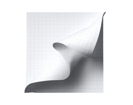 Folded gridded paper, abstract form