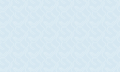 Subtle Abstract Seamless Pattern with Delicate White Line Art, Elegant Minimalist Background in Soft Baby Blue