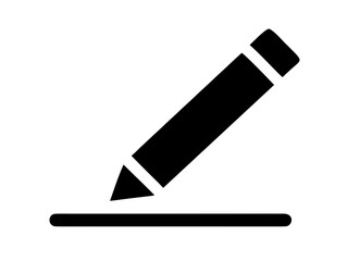 Illustration of a black pencil writing or drawing on a horizontal line against a white background
