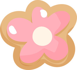 Cute Flower Cookie Vector Illustration