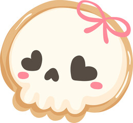 Cute Skull Cookie Vector Illustration