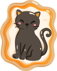 Black Cat Cookie Vector Illustration