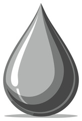 Fototapeta premium Monochrome Water Drop Graphic Icon Isolated on White Background