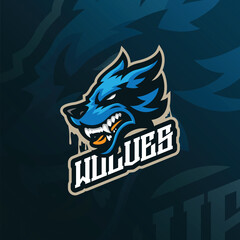 Wolves mascot logo design. Angry wolves head illustration concept style for badge, emblem and t shirt printing.