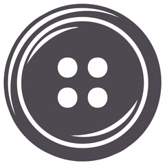 Fototapeta premium Circular Four-Hole Button Illustration in Gray Scale for Garment Sewing and Crafts