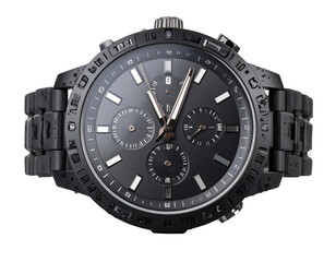 Sporty Waterproof Wrist Watch Front View with Digital Display, transparent PNG