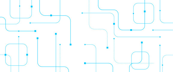 Vector abstract digital technology with geometric with crossed lines and dots.