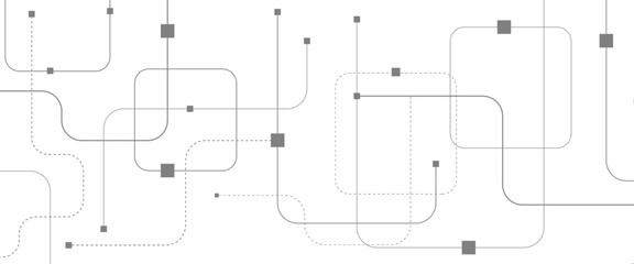 Vector abstract technology background with geometric with crossed lines and dots.