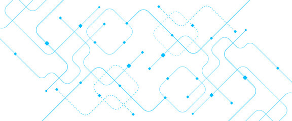 Vector abstract digital technology with geometric with crossed lines and dots.