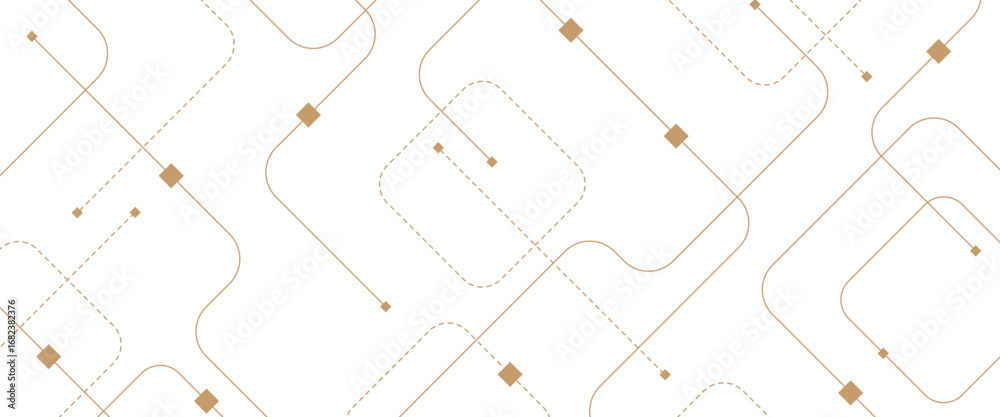 Wall mural vector abstract digital technology with crossed lines and dots.