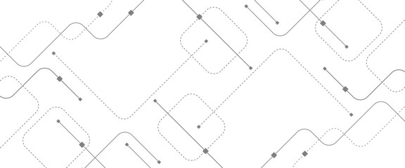 Vector abstract technology background with geometric with crossed lines and dots.