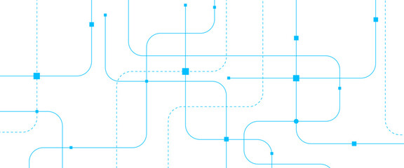 Vector abstract technology background with geometric with crossed lines and dots.