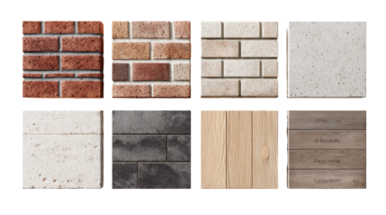 Six samples of various building materials