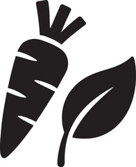 Organic produce silhouette icon representing healthy food, natural farming, eco sustainability, and freshness.