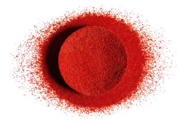 Red sphere encircled by a fiery halo