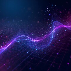 Futuristic abstract background with neon lines and cyberpunk digital grid