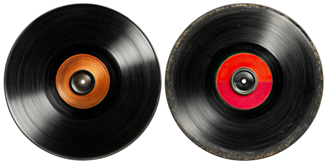 Two vintage vinyl records, one clean, one dirty (1)