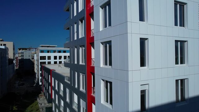 Modern residential building, insulated ventilated facades, development, construction in Tirana
