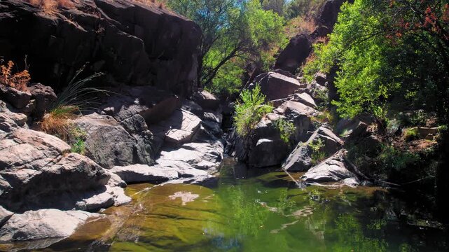 Charco las Vinas in Oj&eacute;n, Andalusia, Spain, moving down