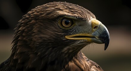 Obraz premium Majestic Eagle Portrait CloseUp of a Brown Eagles Head