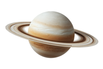 A detailed illustration of a ringed planet