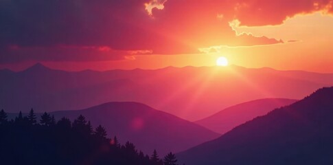 Warm sunset, rainbow-hued light flares illuminating hazy backdrop , nature, optical, texture