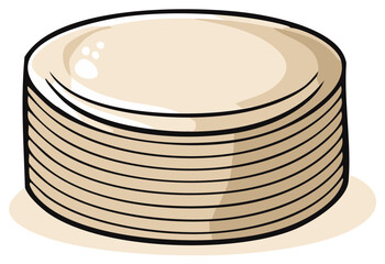 Stack of Unleavened Flatbreads Cartoon Style Illustration Clip Art