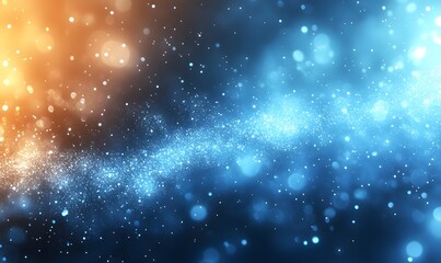 Fototapeta premium Abstract background showing a galaxy of blue and orange lights with a bokeh effect present
