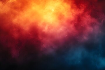 Fototapeta premium Abstract rendering showing a blend of orange red and blue colors with a smoky cloud like effect