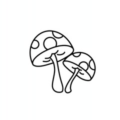 A simple and cute mushroom illustration, minimalist clean lines vector style