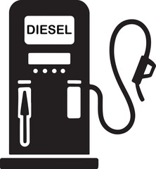 Gas Pump Silhouette Vector  Black & White Fuel Icon for Urban Design & Transport UI