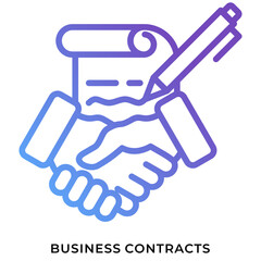 Business Contracts Gradient Line Icon