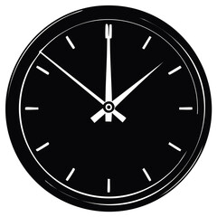 Analog clock face showing almost eleven o'clock, minimal design in black and white