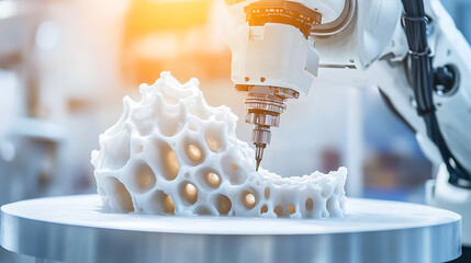 3D Printer Crafting a Complex Lattice Structure