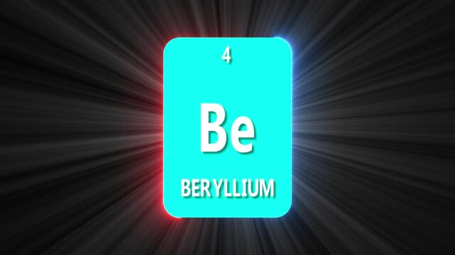 4 Number beryllium icon animation on light background 4k video.
